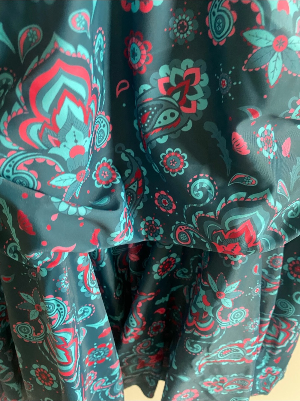 Halter One-Piece Swimdress in Teal‎ Paisley - Picture 3 of 11